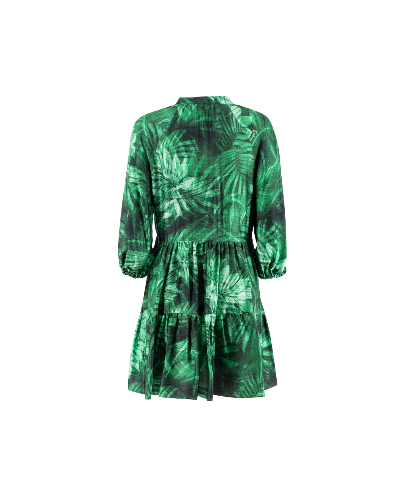 Ermanno Firenze Dress - GREEN /BLACK/OFF WH ワンピース＆ドレス