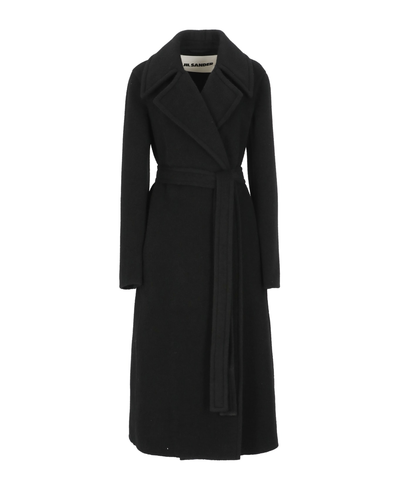 ジャケット Jil Sander Black double-breasted coat in virgin wool 19290652_42373686_600.jpg