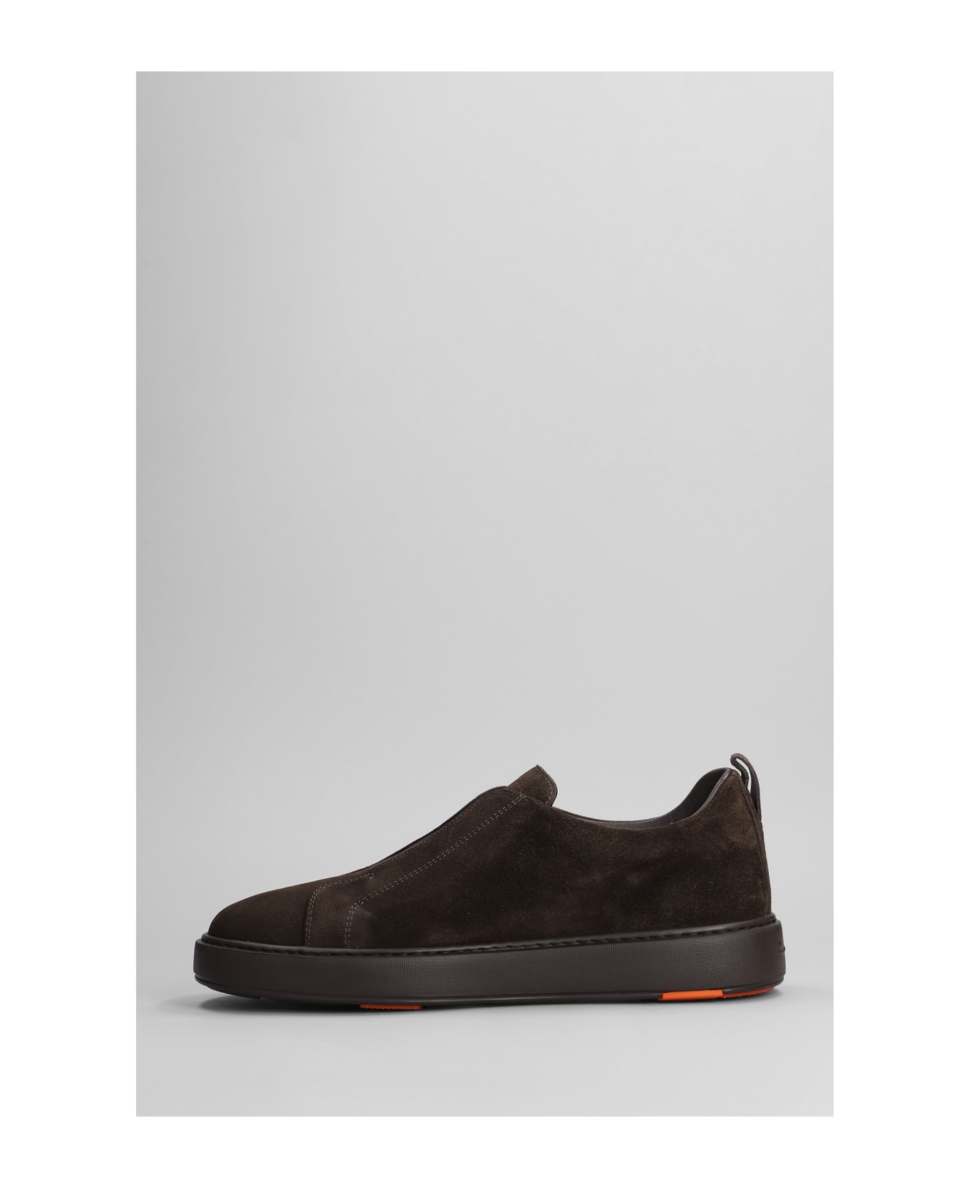 Santoni Laceless Sneakers In Suede - brown