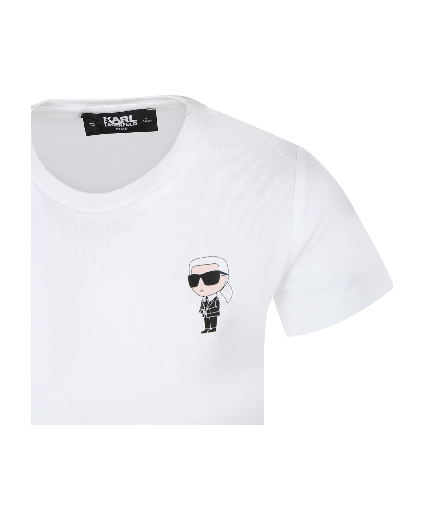 Karl Lagerfeld Kids White T-shirt For Boy With Karl Print - White Tシャツ＆ポロシャツ