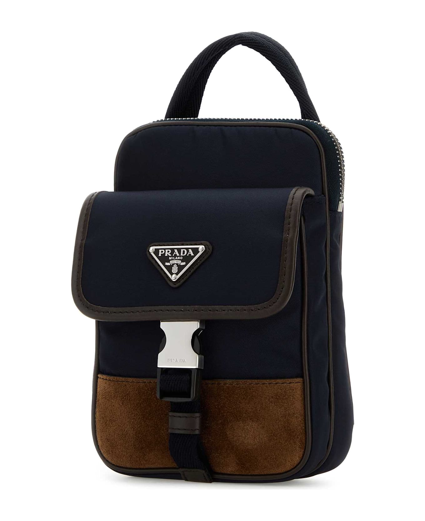 Prada Two-tone Nylon And Suede Phone Case - BLUCAFFE

