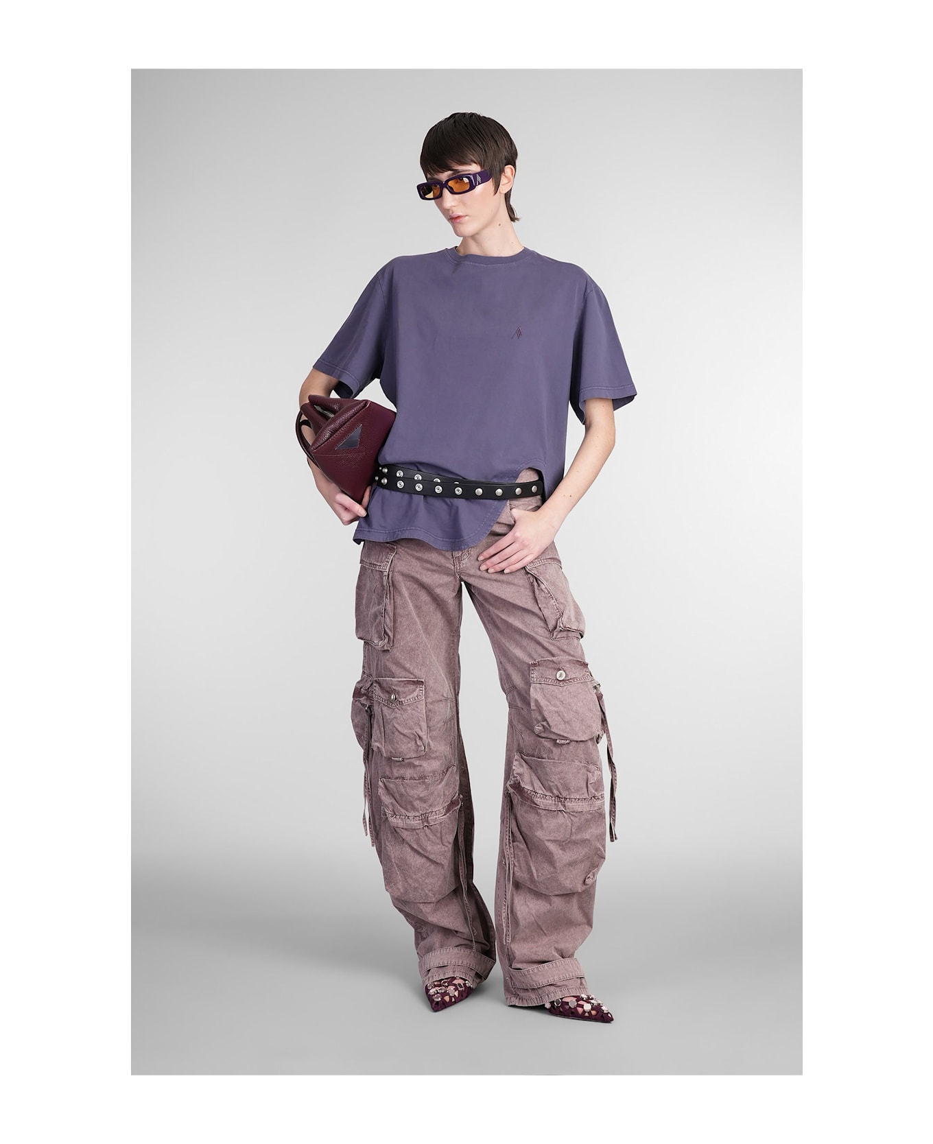 The Attico Fern Pants In Rose-pink Cotton - rose-pink