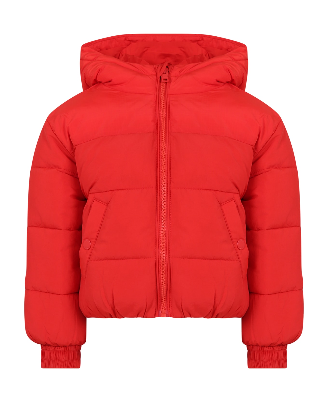 Tommy Hilfiger Red Down Jacket For Girl With Logo - Red