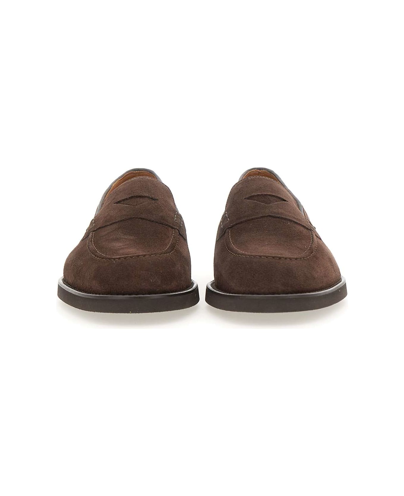 Doucal's "wash" Suede Moccasins - BROWN