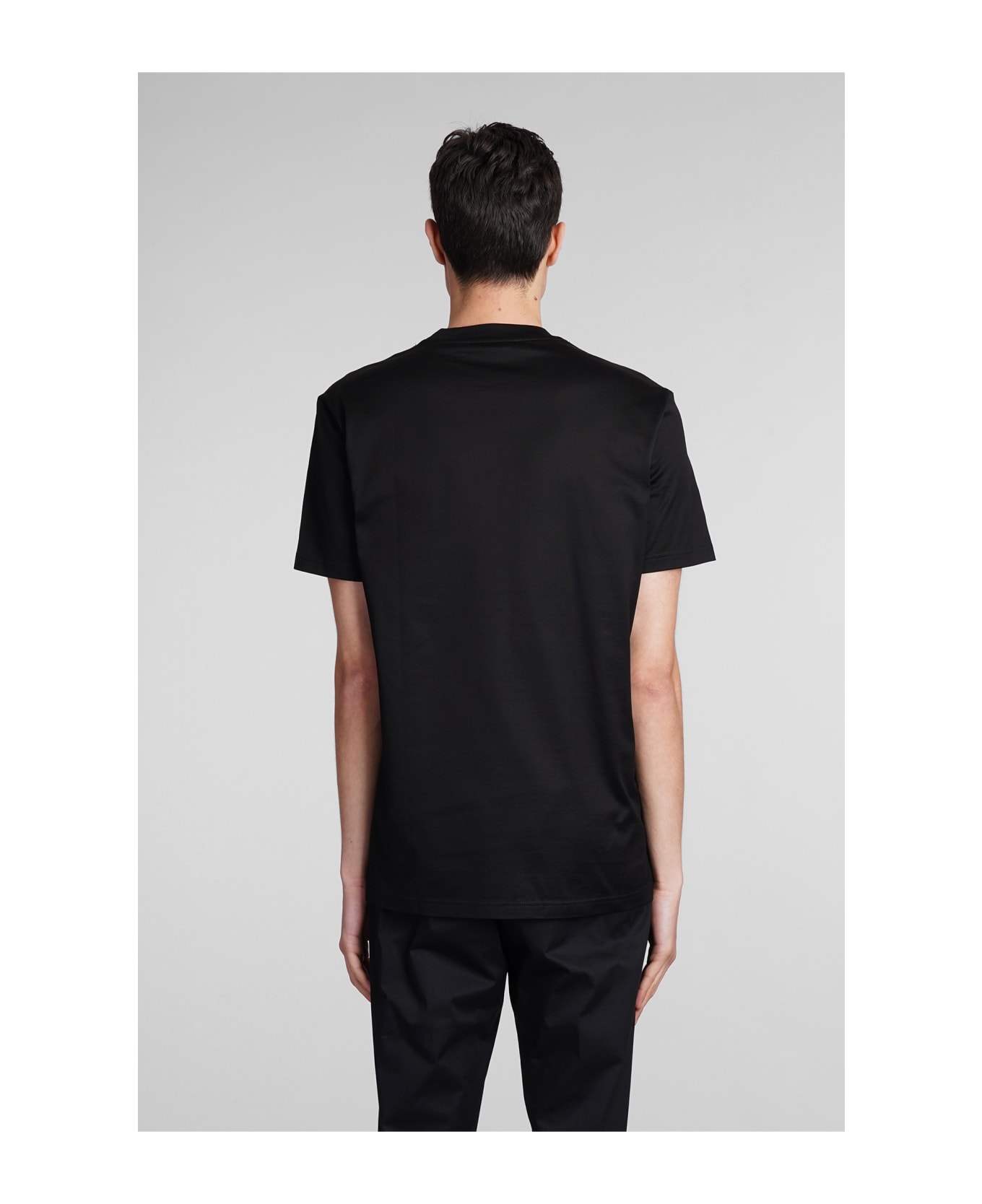 Low Brand B134 Basic T-shirt In Black Cotton - black