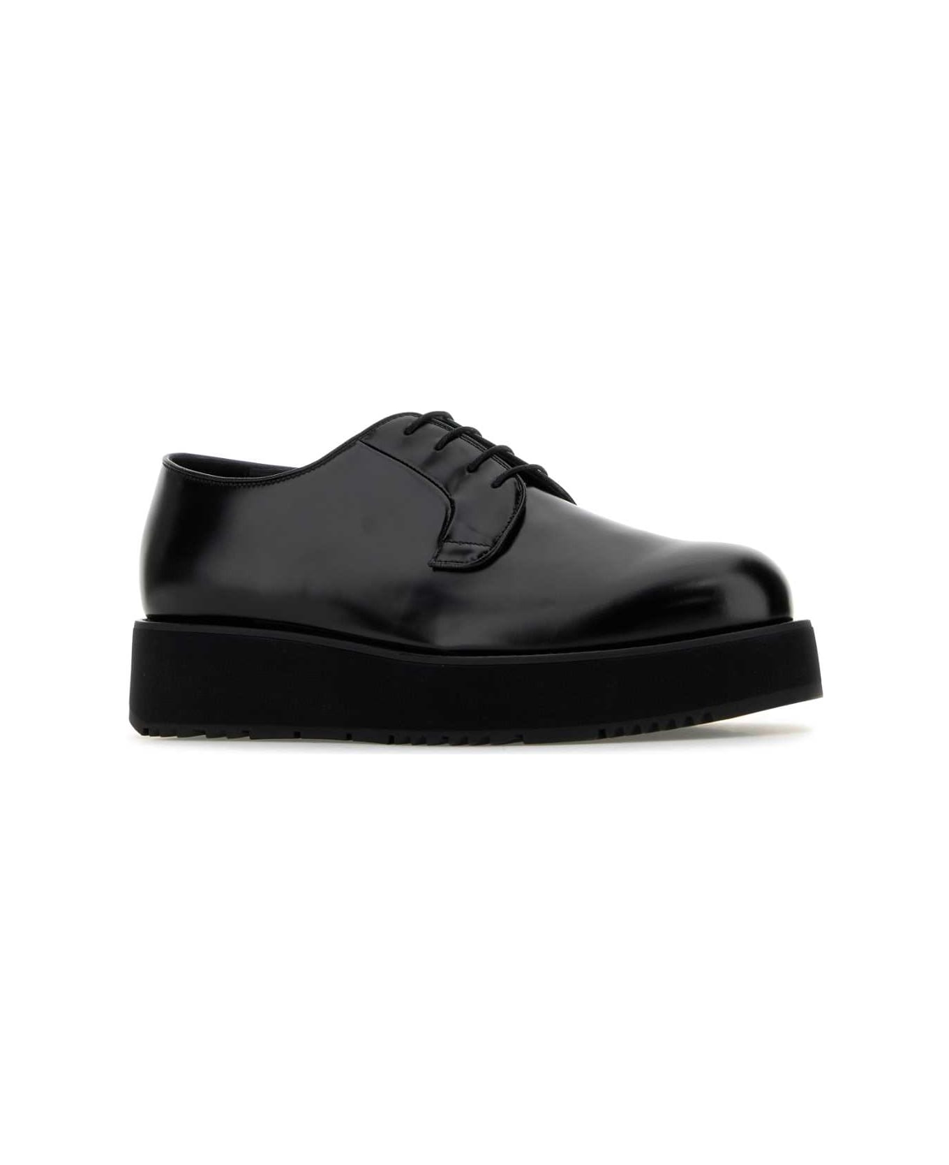 Prada Black Leather Lace-up Shoes - NERO