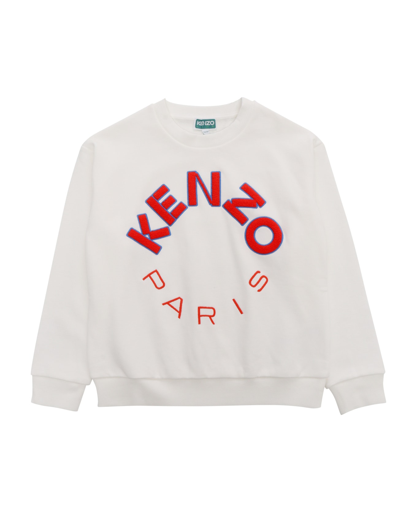 Kenzo Kids White Sweatshirt With Logo - WHITE ニットウェア＆スウェットシャツ