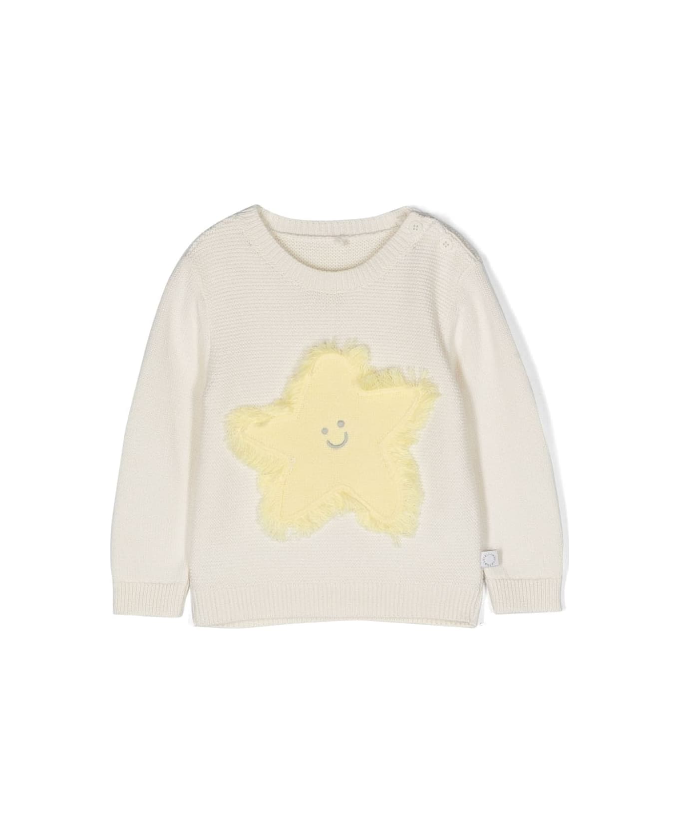 Stella McCartney Kids Sweater With Star - White ニットウェア＆スウェットシャツ