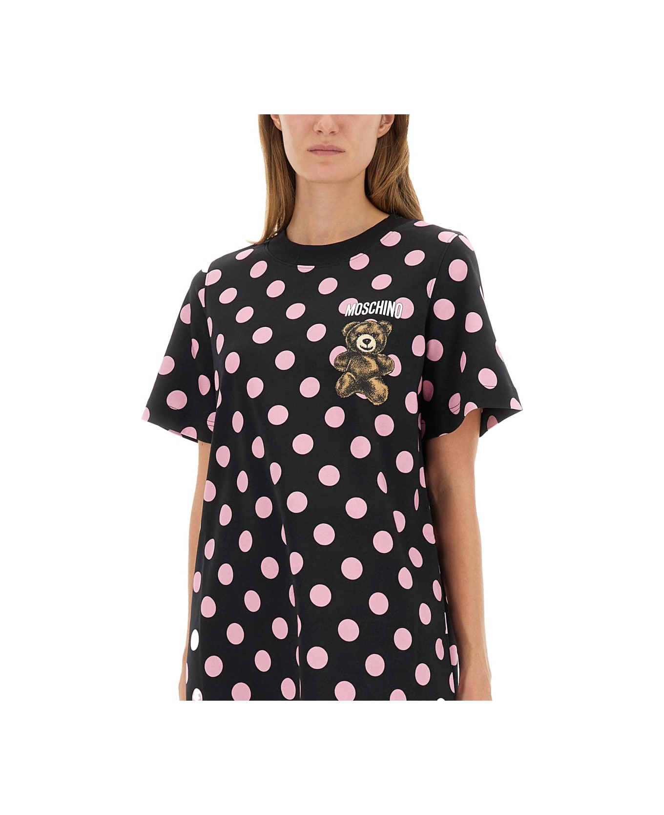 Moschino "teddy Polka Dots" Dress - BLACK
