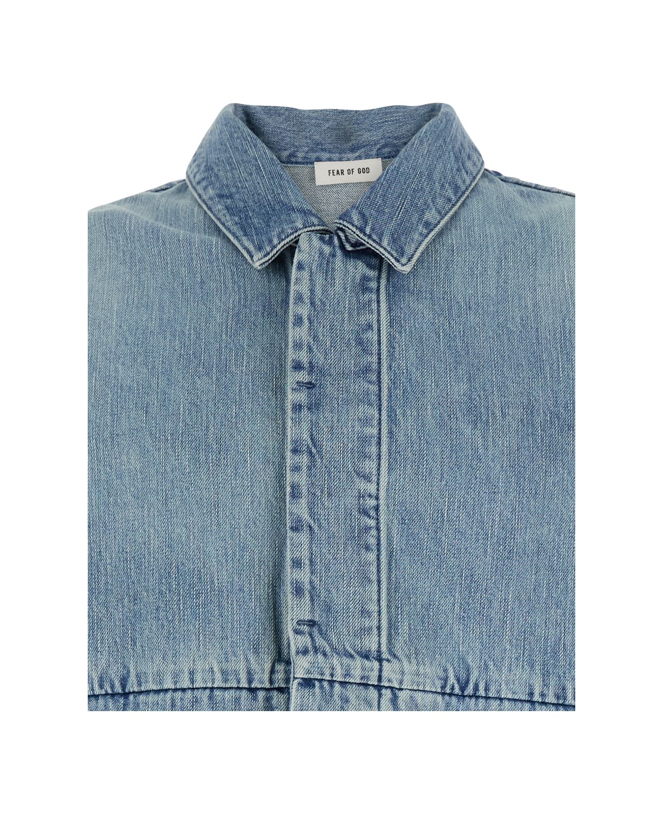 Fear of God Blue Jacket With Classic Collar And Long Sleeves In Denim Man - Blu