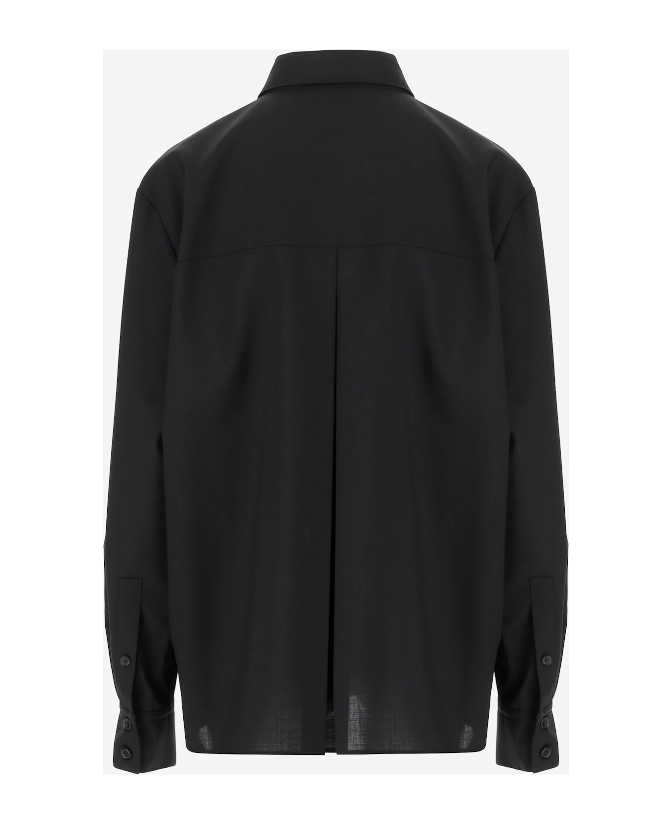 Khaite Yatty Wool Top Shirt - Black