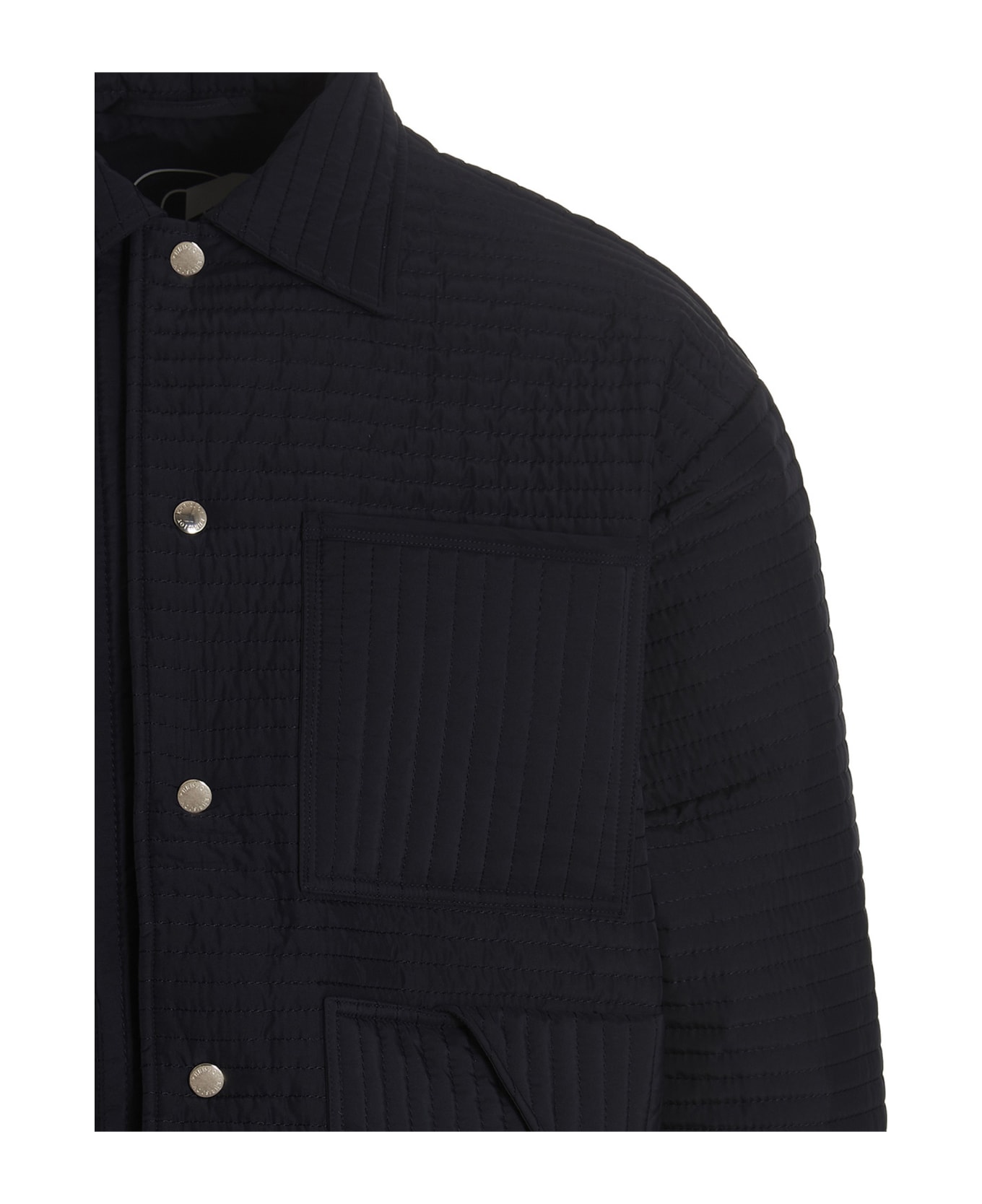 Khrisjoy 'chore Quilted Stripes' Down Jacket - Blue