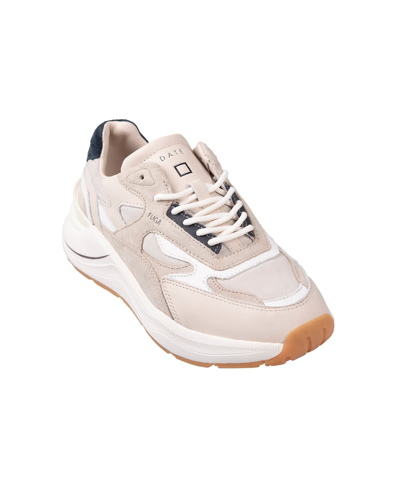 D.A.T.E. Fuga Running Sneakers In Ivory - White