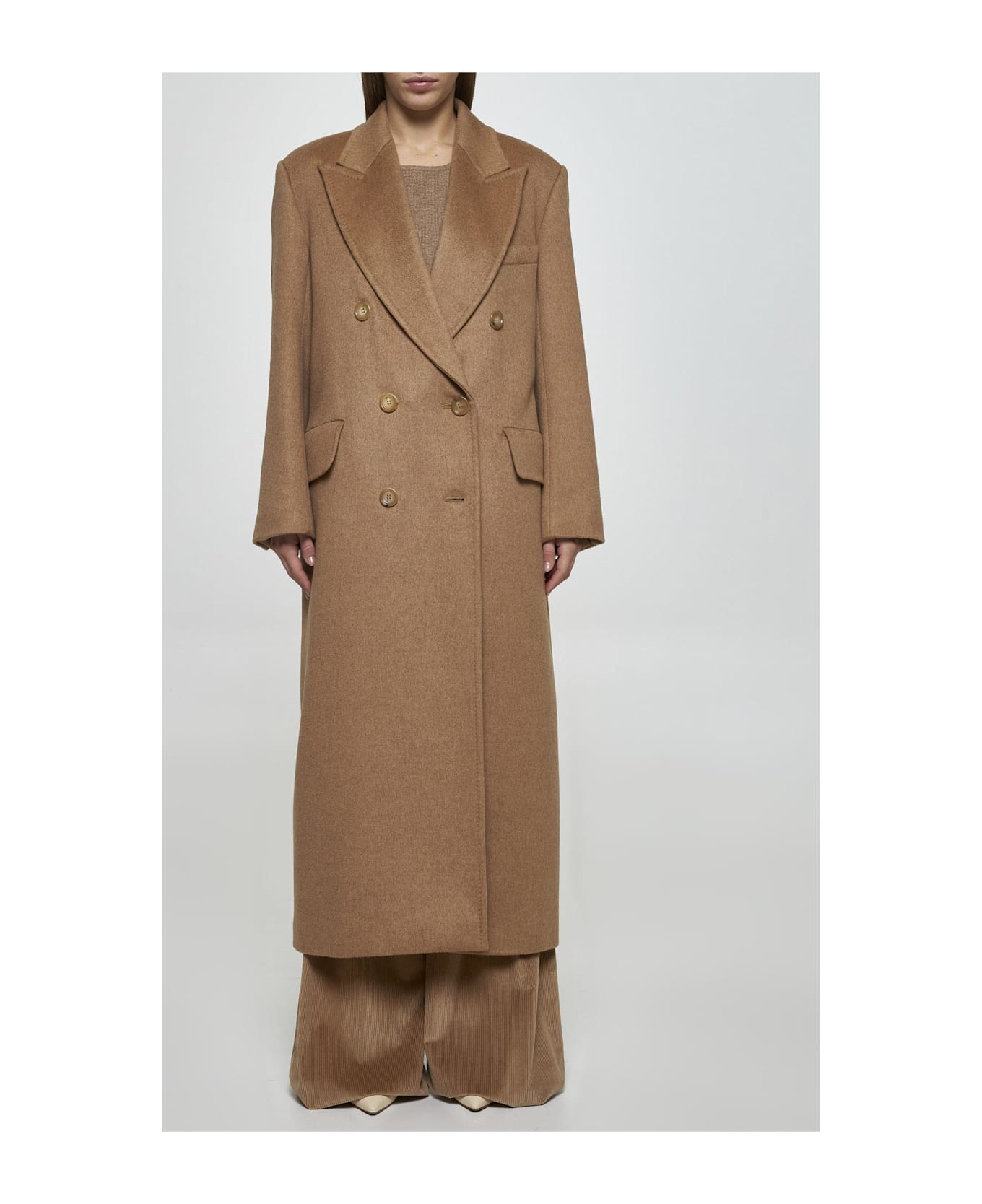 Max Mara Fungo Double-breasted Wool Coat - CAMEL