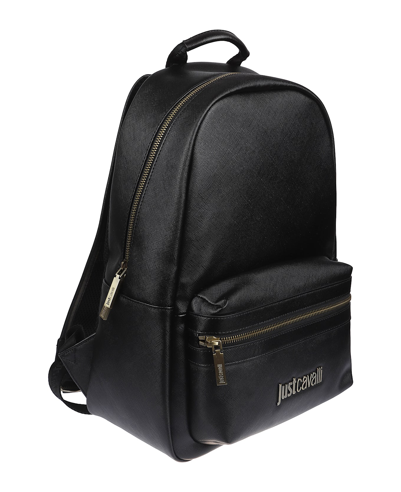 Just Cavalli Metal Lettering Logo Back Pack - Black