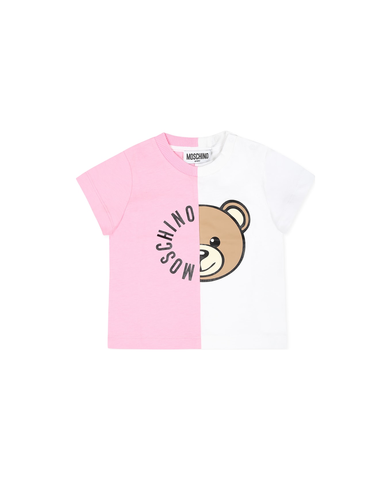 Moschino Pink T-shirt For Baby Girl With Teddy Bear - Pink