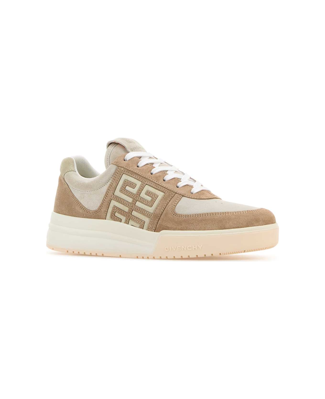 Givenchy Two-tone Suede G4 Sneakers - BEIGEWHITE