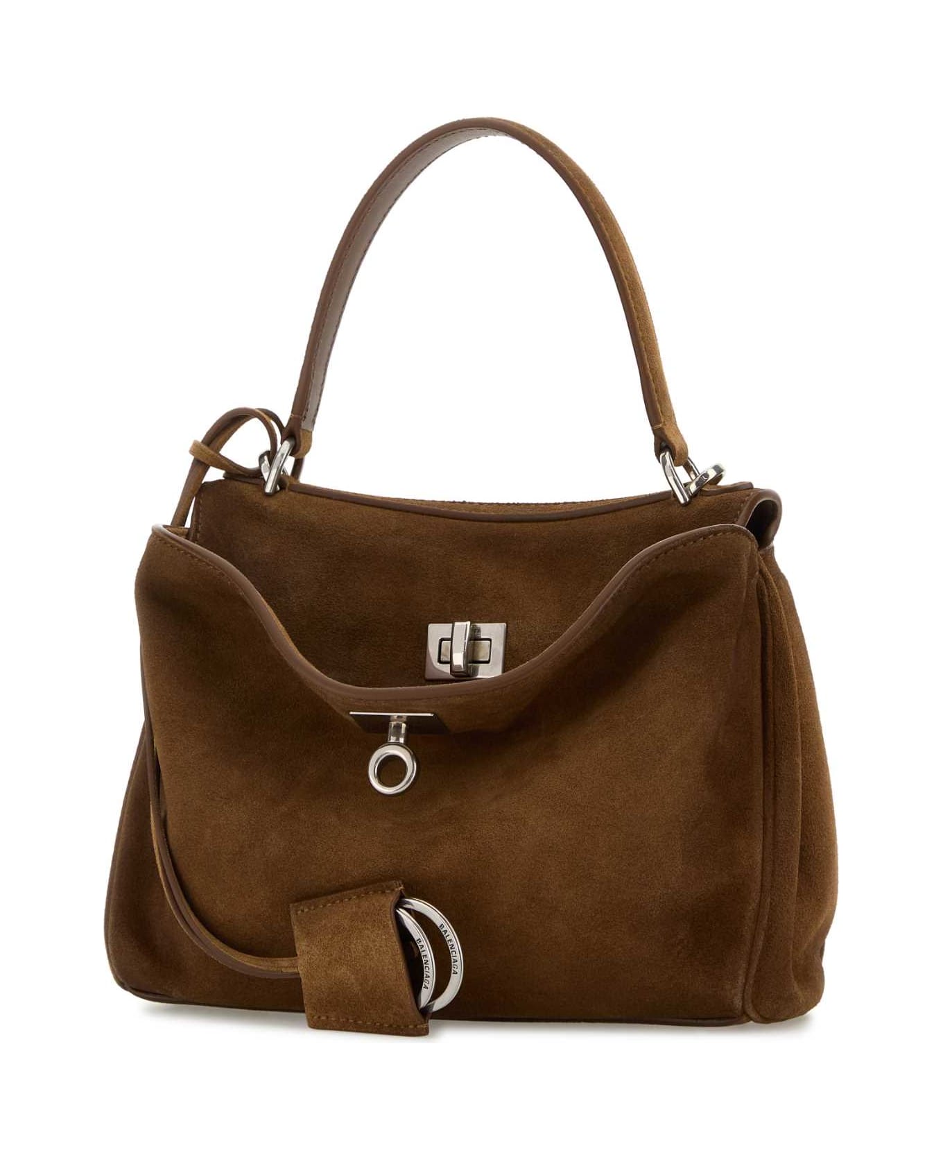 Balenciaga Brown Suede Mini Rodeo Handbag - CAMEL
