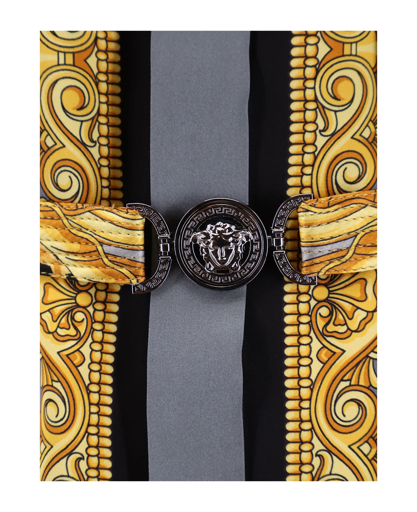 Versace Silk Chemisier/dress - Light Grey+Elephant Grey