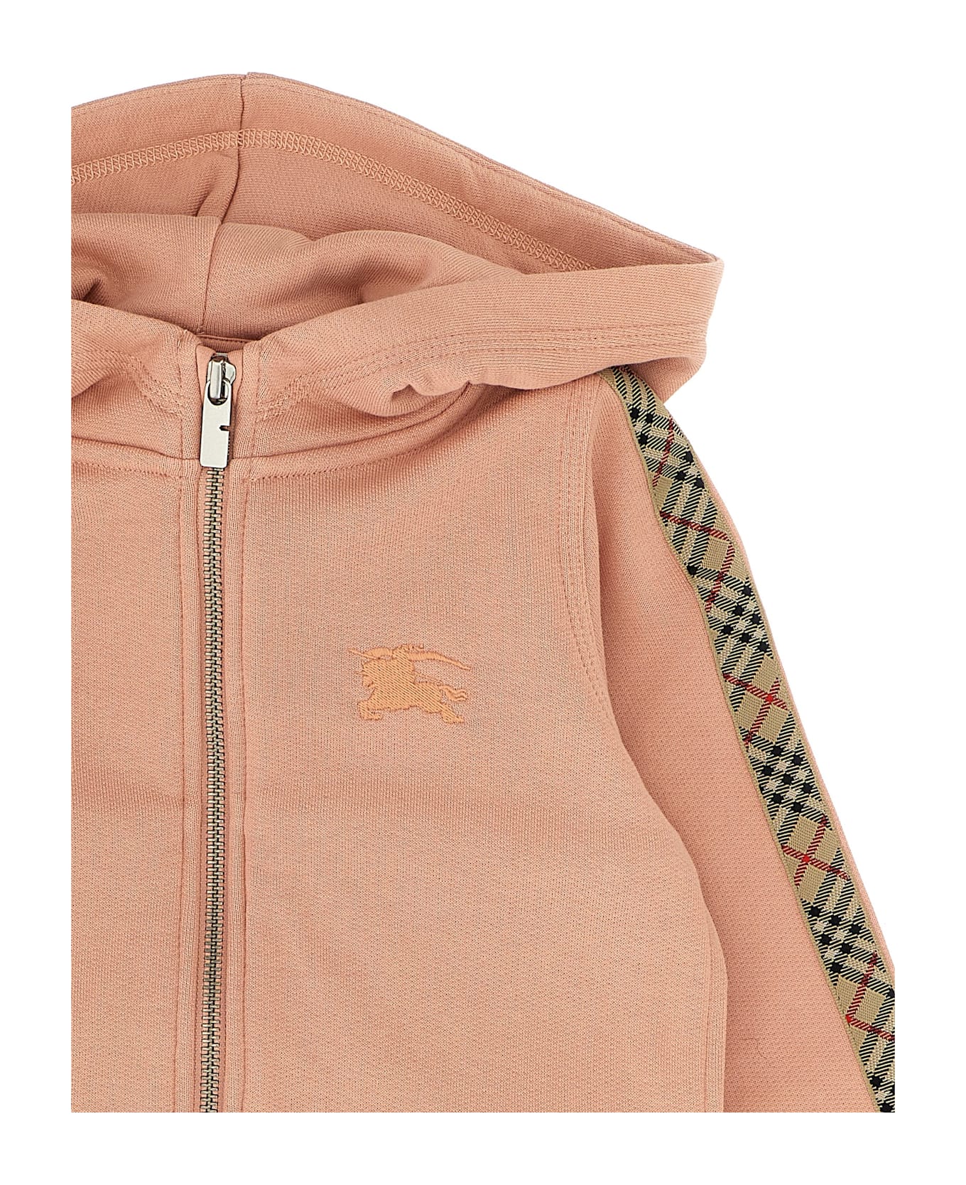 Burberry 
elin Check Tape
 Hoodie - Pink