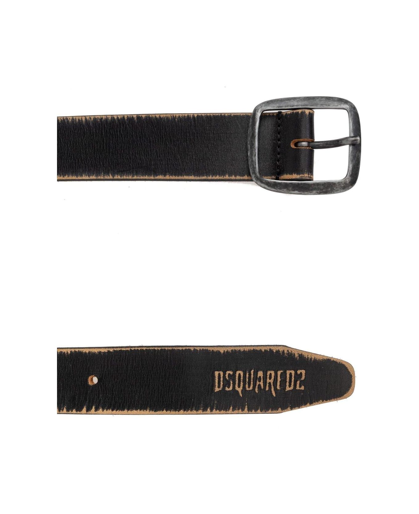 Dsquared2 Vintage Buckle Belt - NERO+PALLADIO VINTAGE