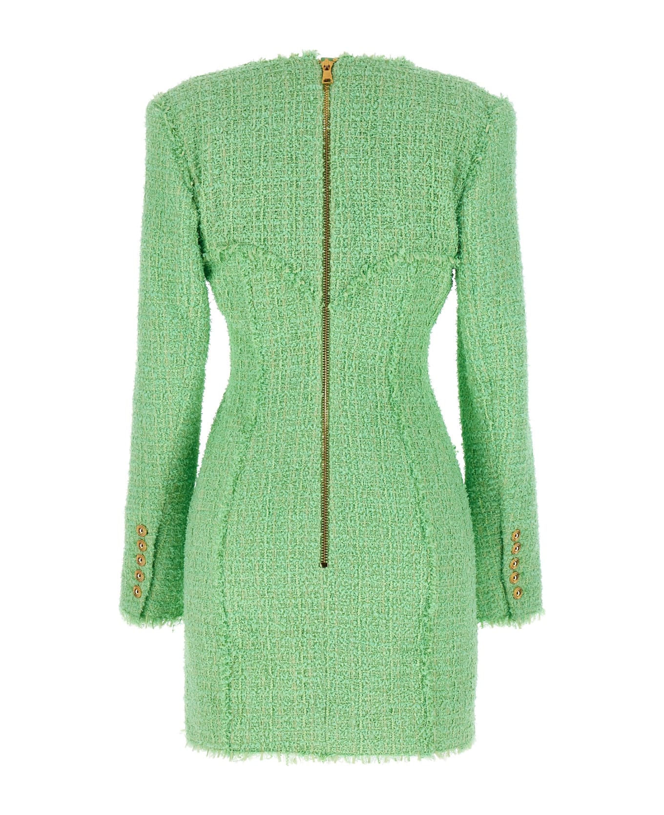 Balmain Tweed Dress - Green ワンピース＆ドレス