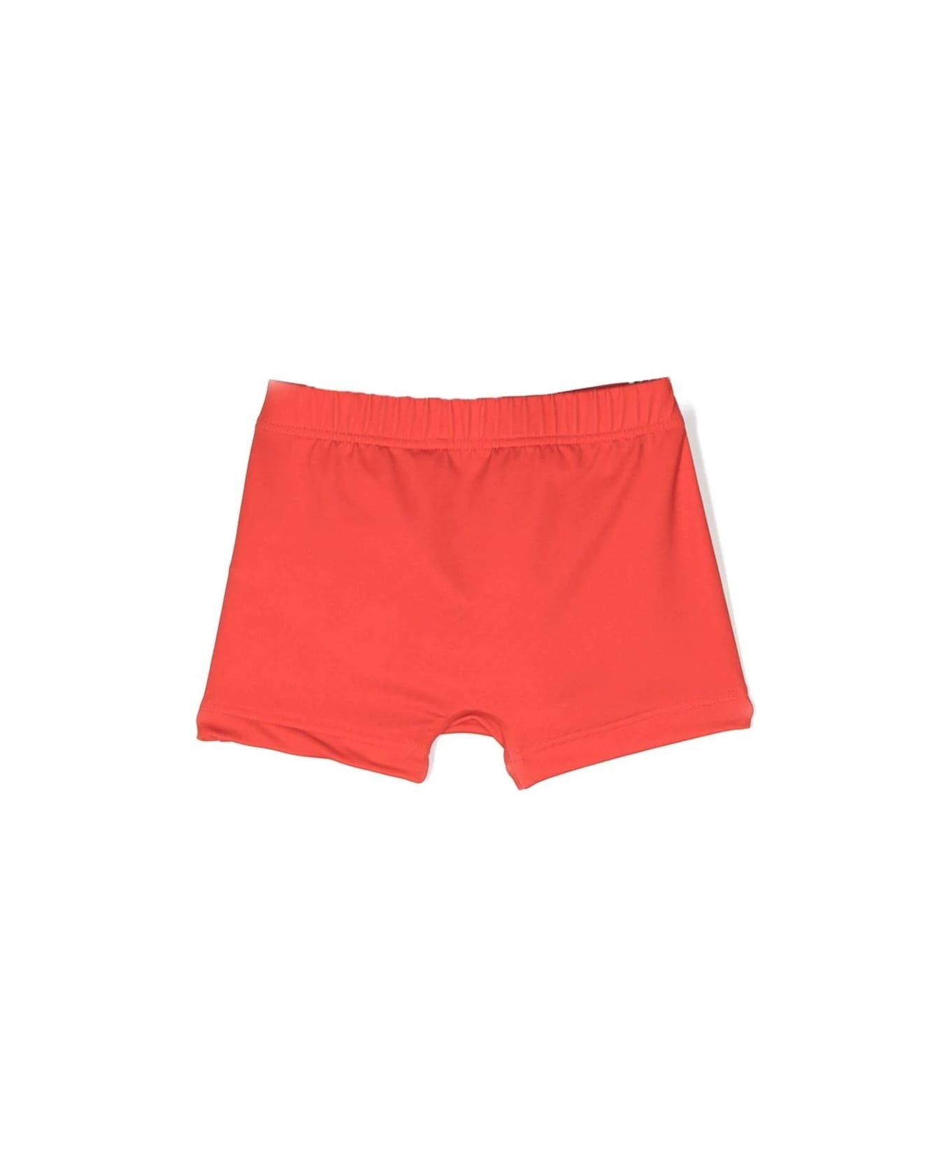 Moschino Logo Print Swim Shorts - Red