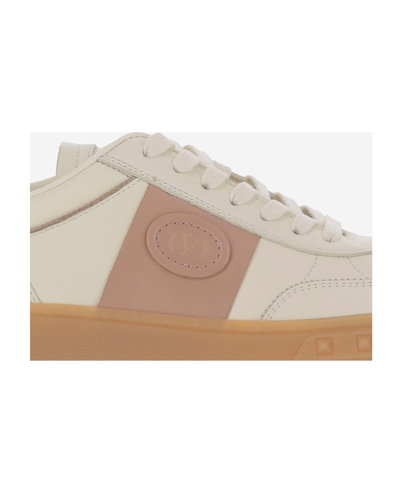 Valentino Garavani Upvillage Leather Sneakers - Ivory