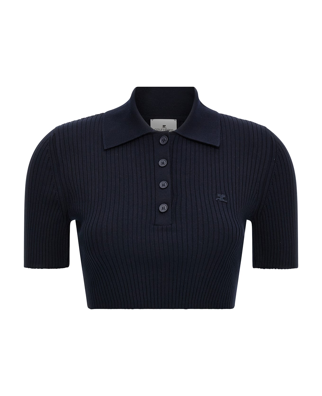 Courrèges Ribbed Polo Shirt - Blue