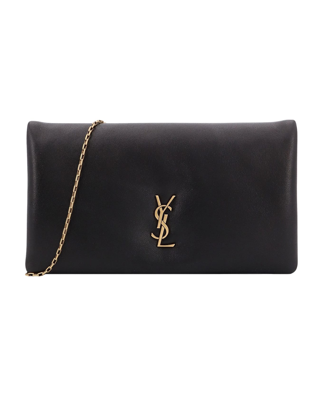 Saint Laurent Logo Plaque Bi-fold Wallet - Black