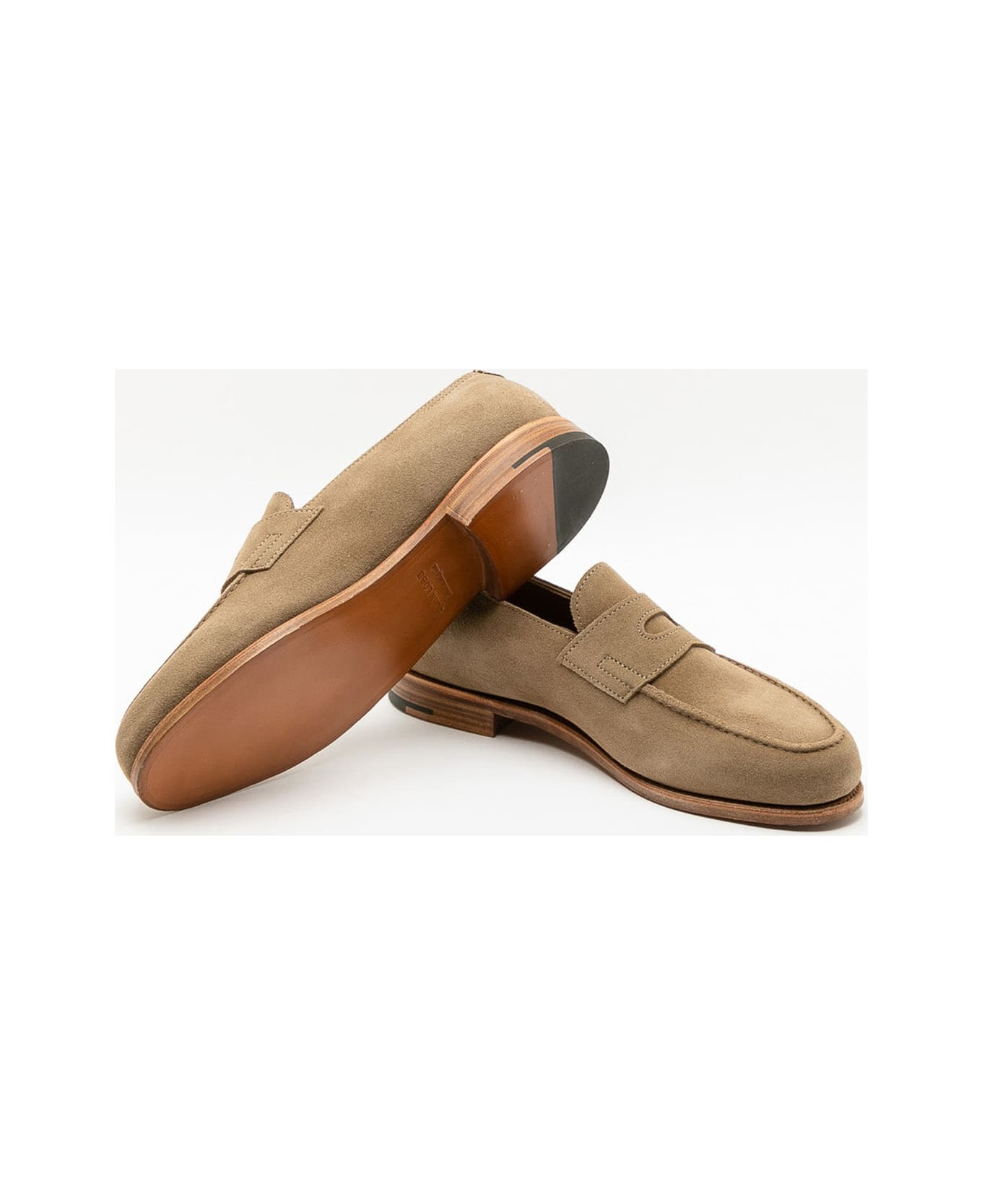 John Lobb Lopez Sand Suede Unlined Penny Loafer - Sabbia