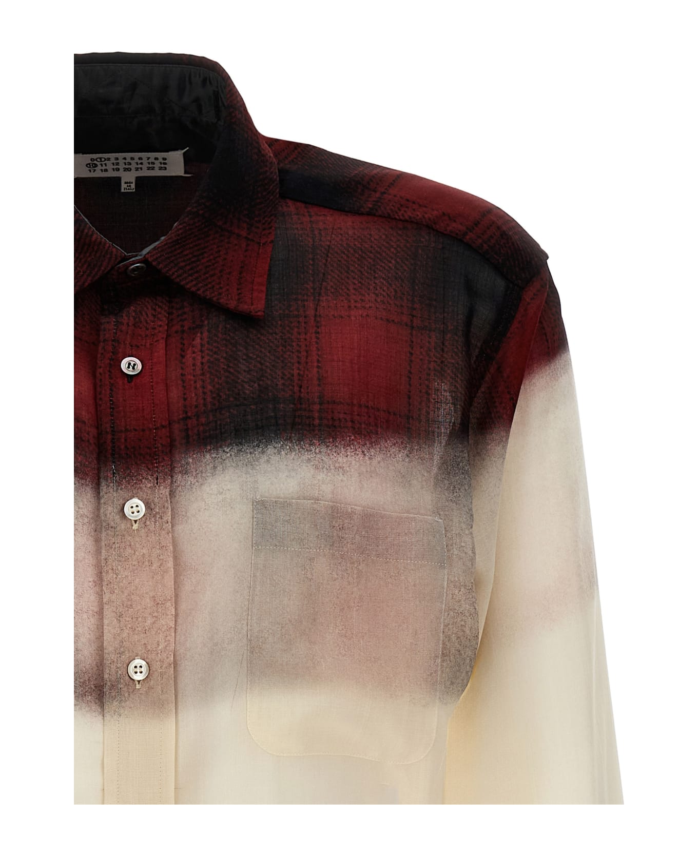 Maison Margiela Pendleton Contrast Shirt - WHITE/RED