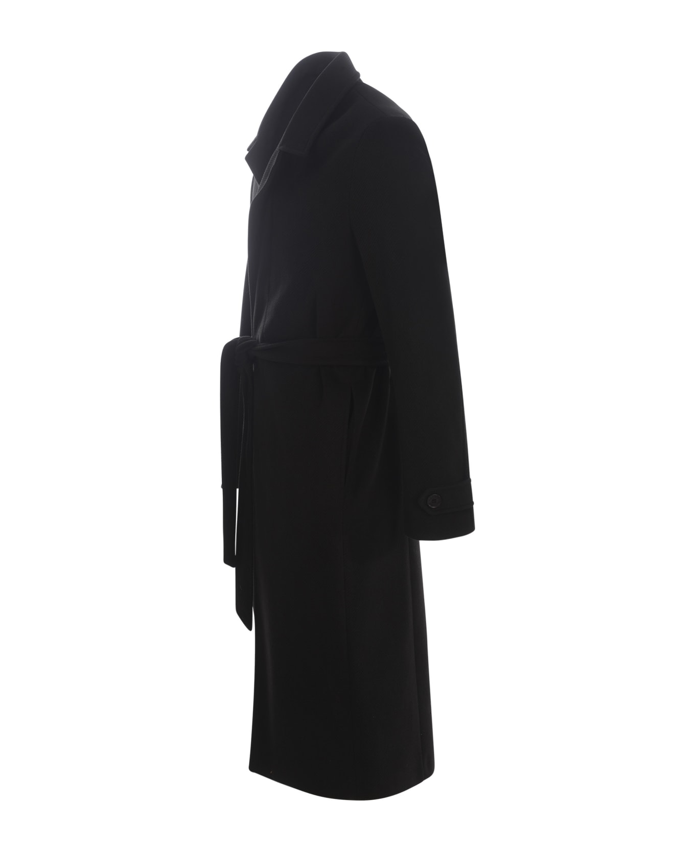 Family First Milano Coat Family First In Blend Wool - Nero