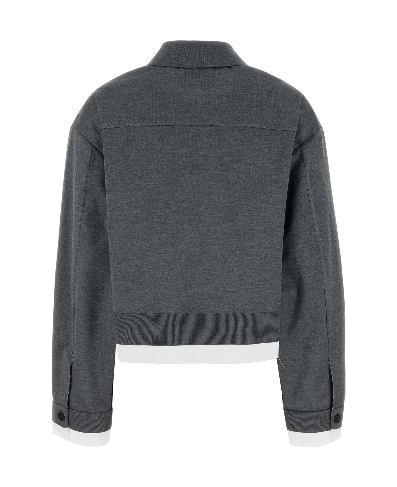 Miu Miu Mélange Zip Jacket - Ardesia/bianco