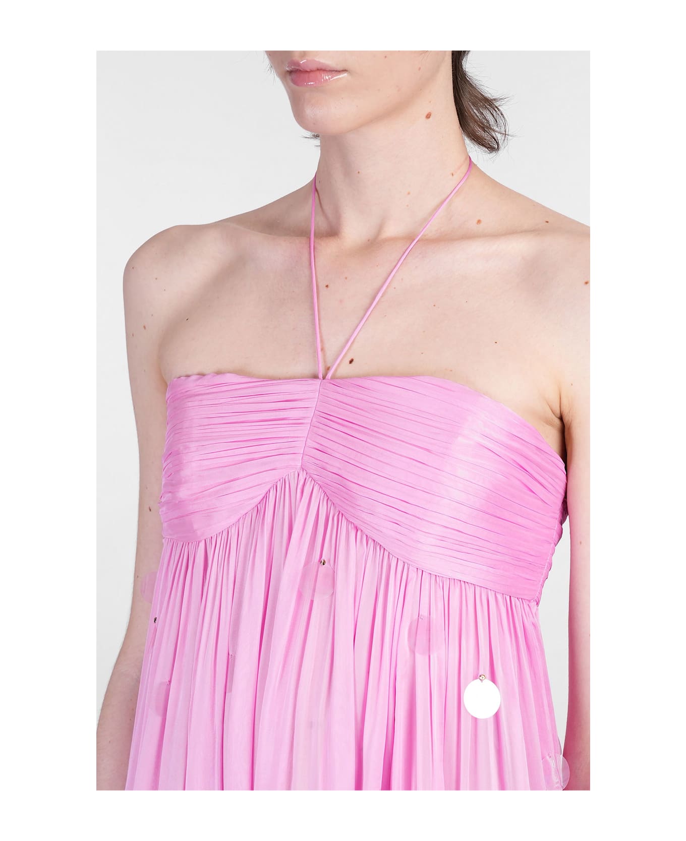 retrofete Mathilde Long Dress In Rose-pink Viscose - rose-pink