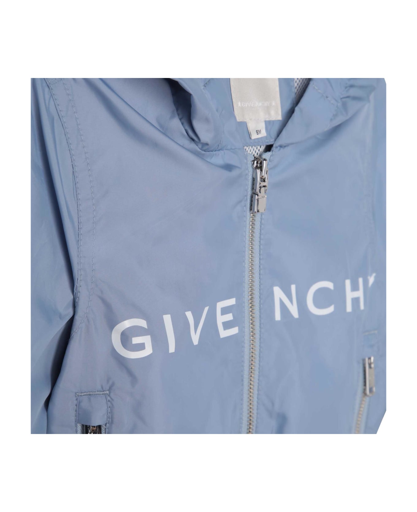 Givenchy Sweatshirt With Zip And Printed Logo - Blue