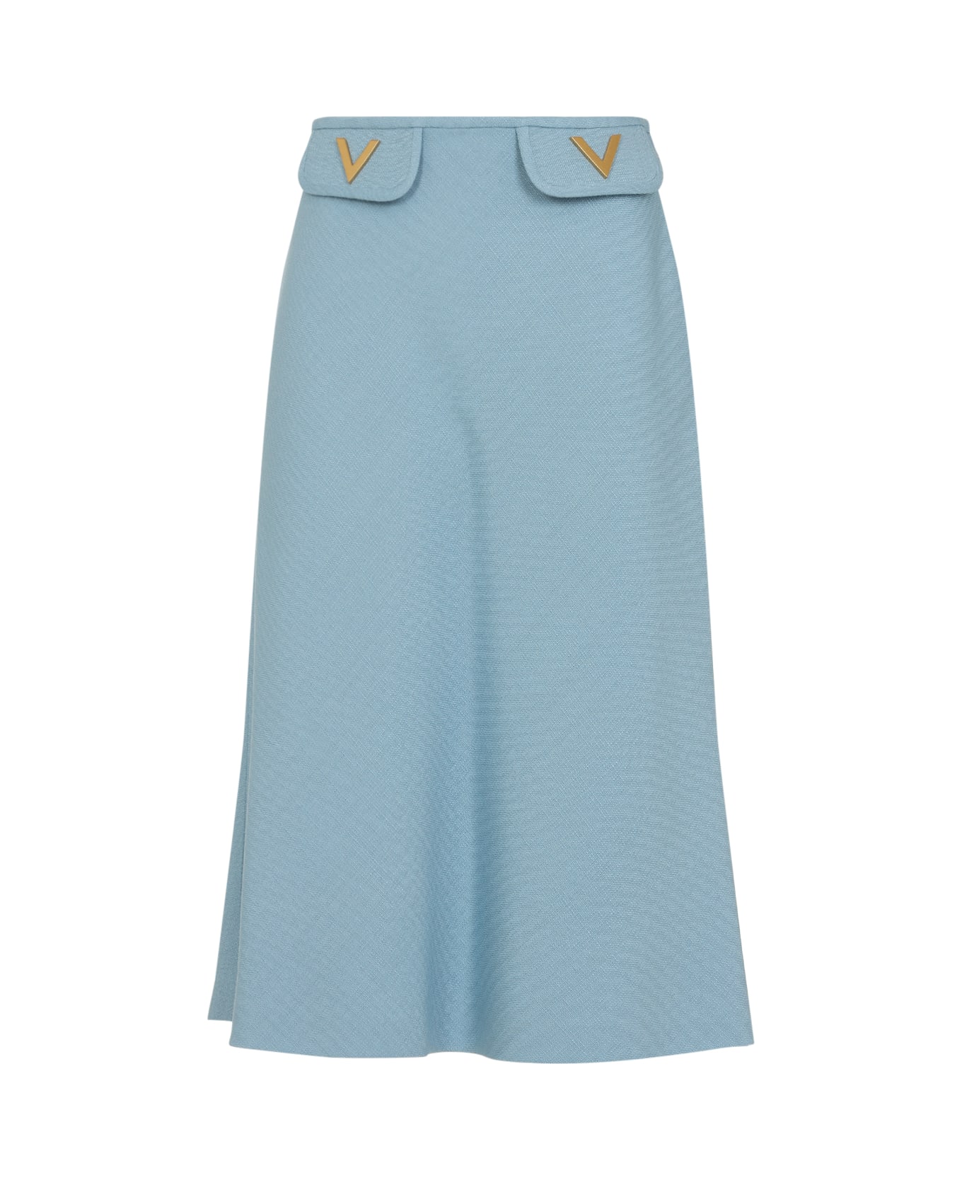Valentino Viscose Midi Skirt - Bwd Bluish Grey