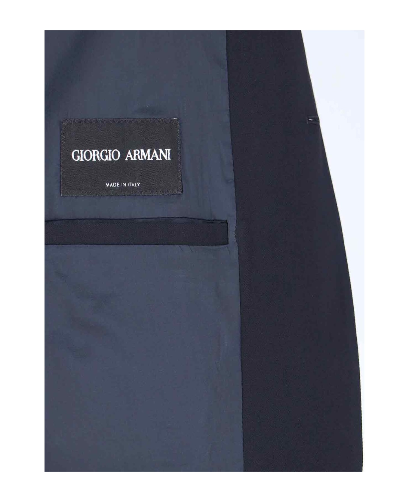 Giorgio Armani Single-breasted Virgin Wool Blazer - Blue