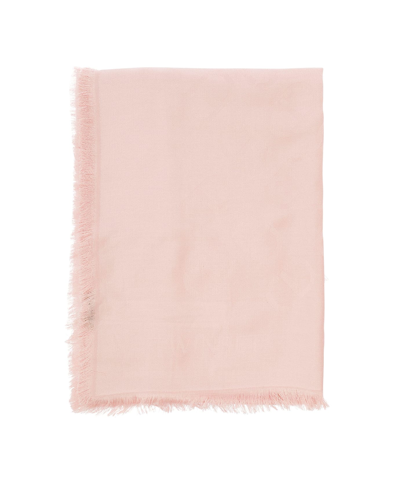 TwinSet Pink Kefiah With Fringed Hem In Jacquard Viscose Woman - Pink