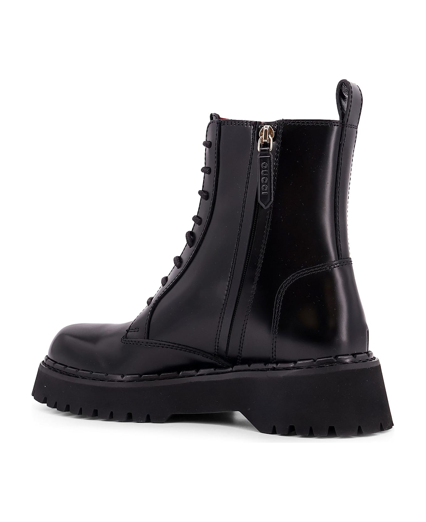 Gucci Black Leather Ankle Boots - Black