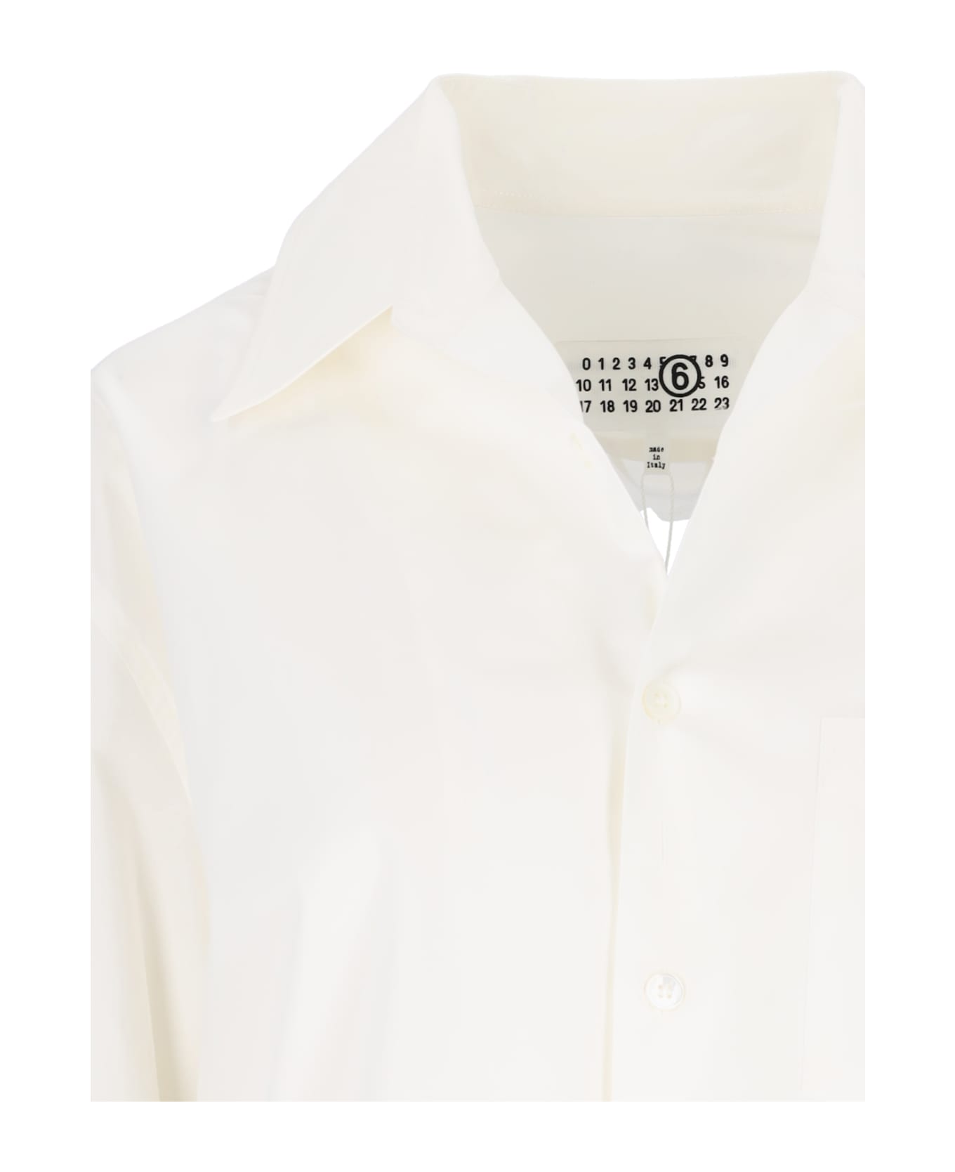 MM6 Maison Margiela Cut Out Detailed Buttoned Shirt - White