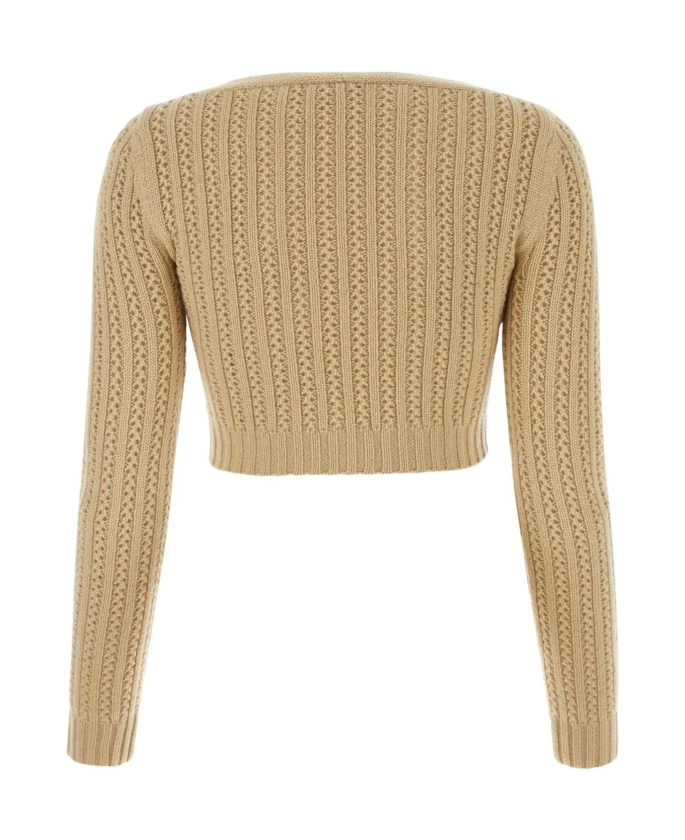 Max Mara Beige Wool Blend Ifrem Sweater - Ecru