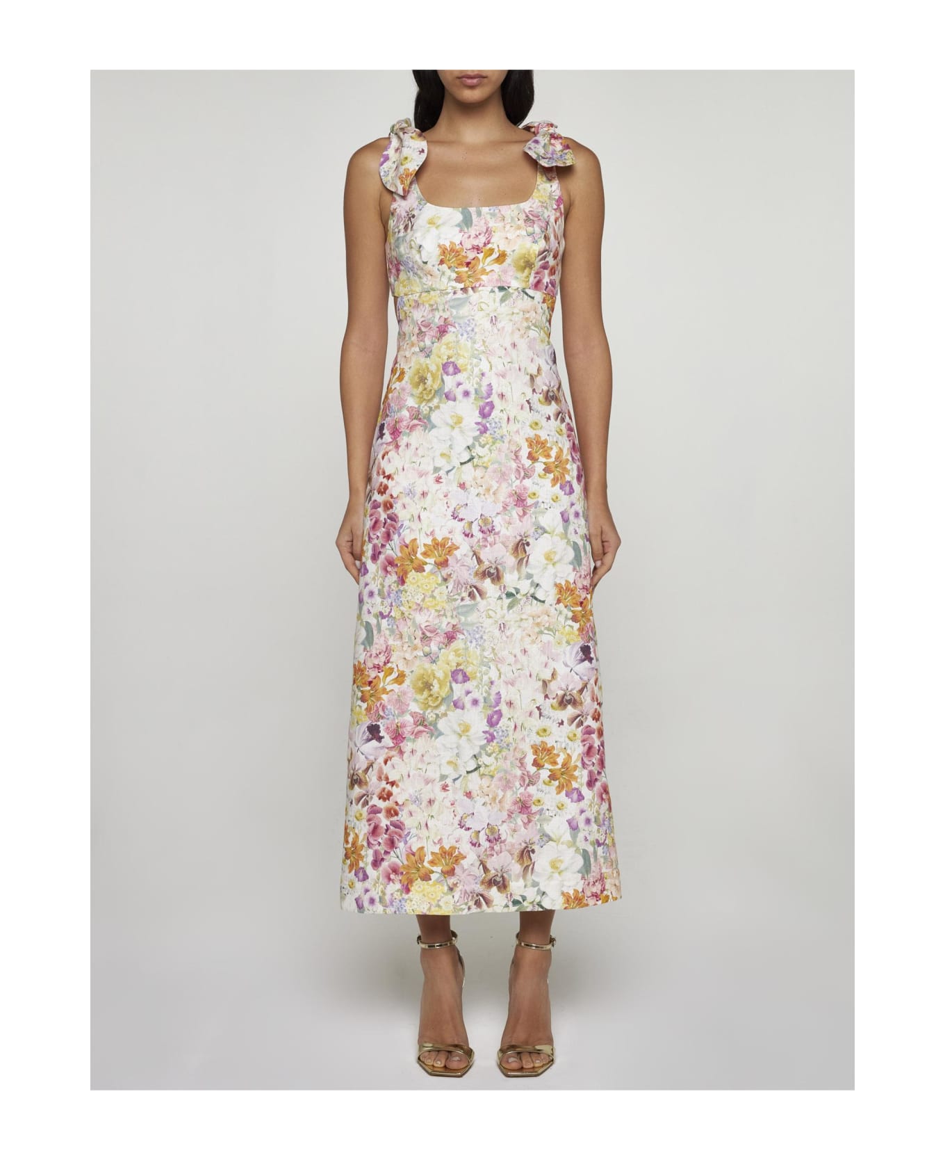 Zimmermann Harmony Print Linen Midi Dress - MultiColour ワンピース＆ドレス
