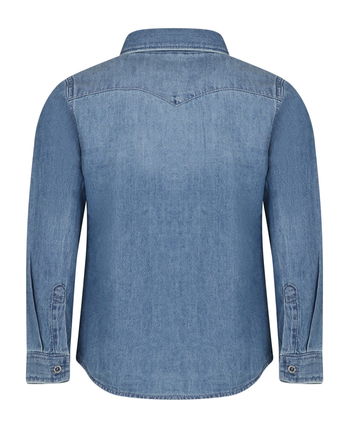 Levi's Blue Shirt For Boy With Logo - Denim シャツ