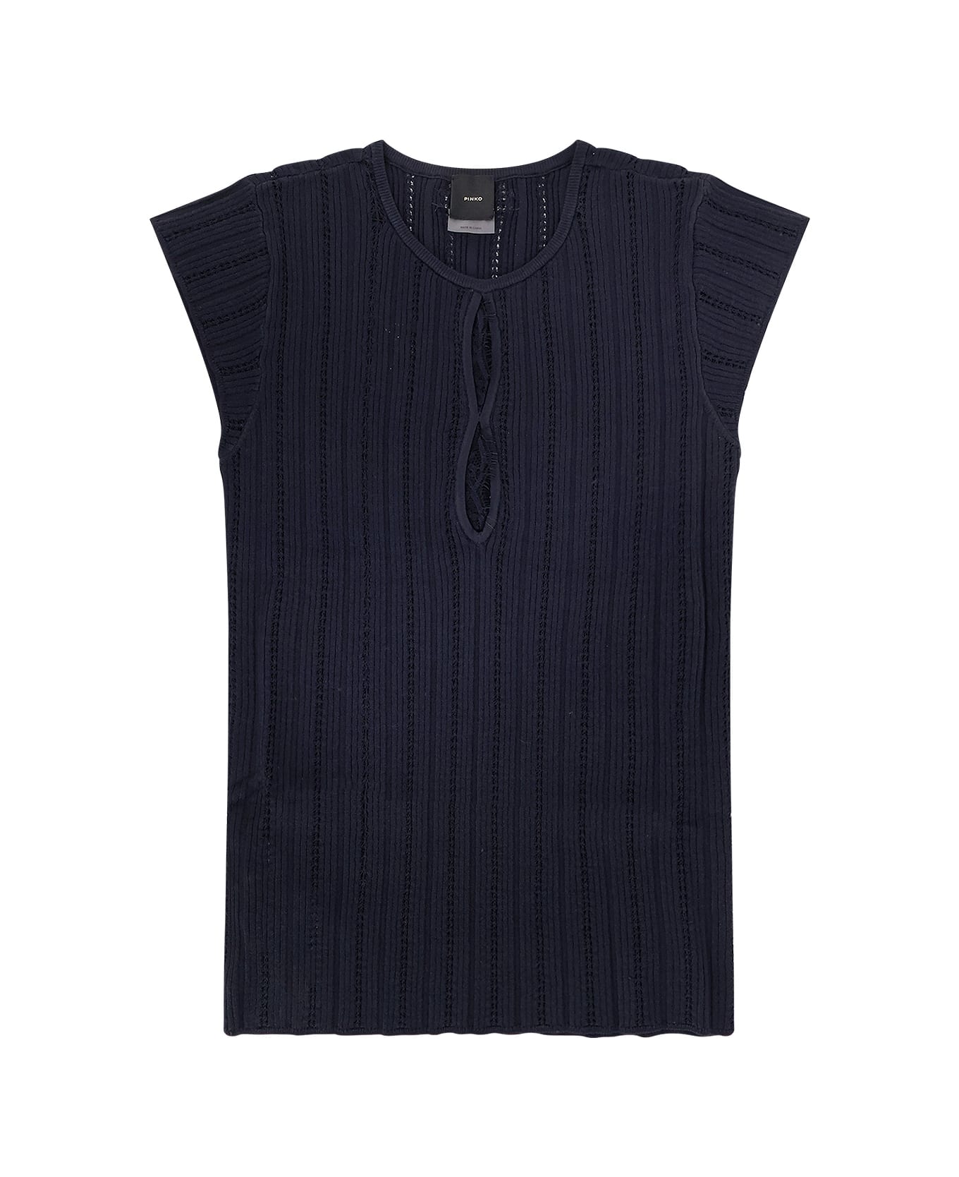 Pinko Tofane Ribbed Viscose Blend Sweater - Blue