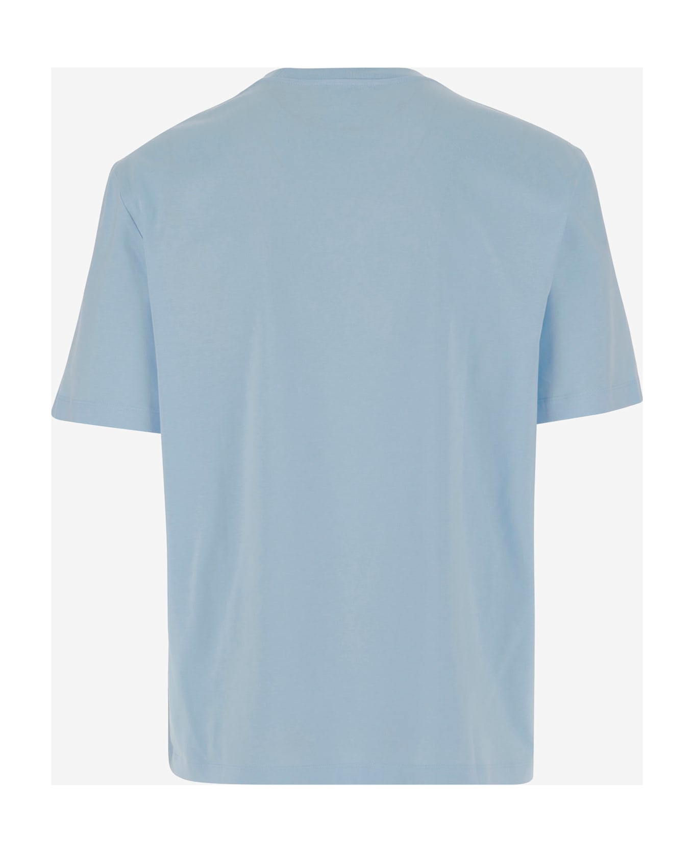 Versace Cotton T-shirt With Logo - Clear Blue