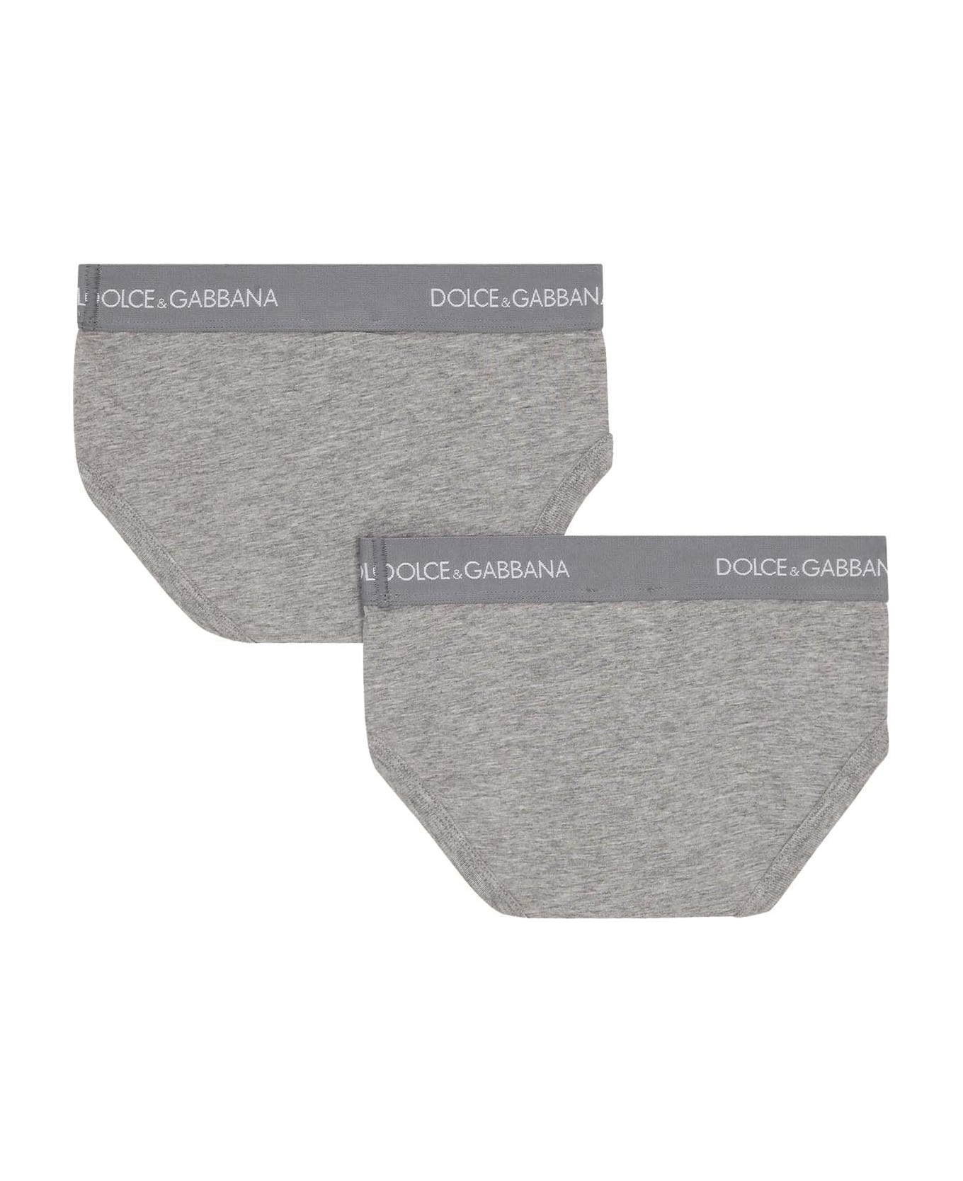 Dolce & Gabbana Pack Of 2 Stretch Jersey Slip - Grey