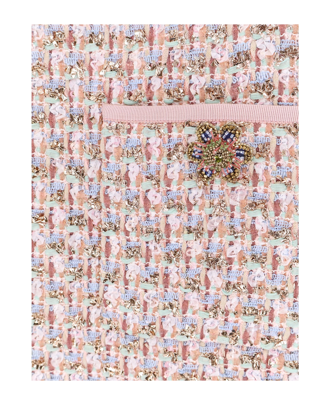 Valentino Embroidered Ribbon Tweed Dress - MultiColour
