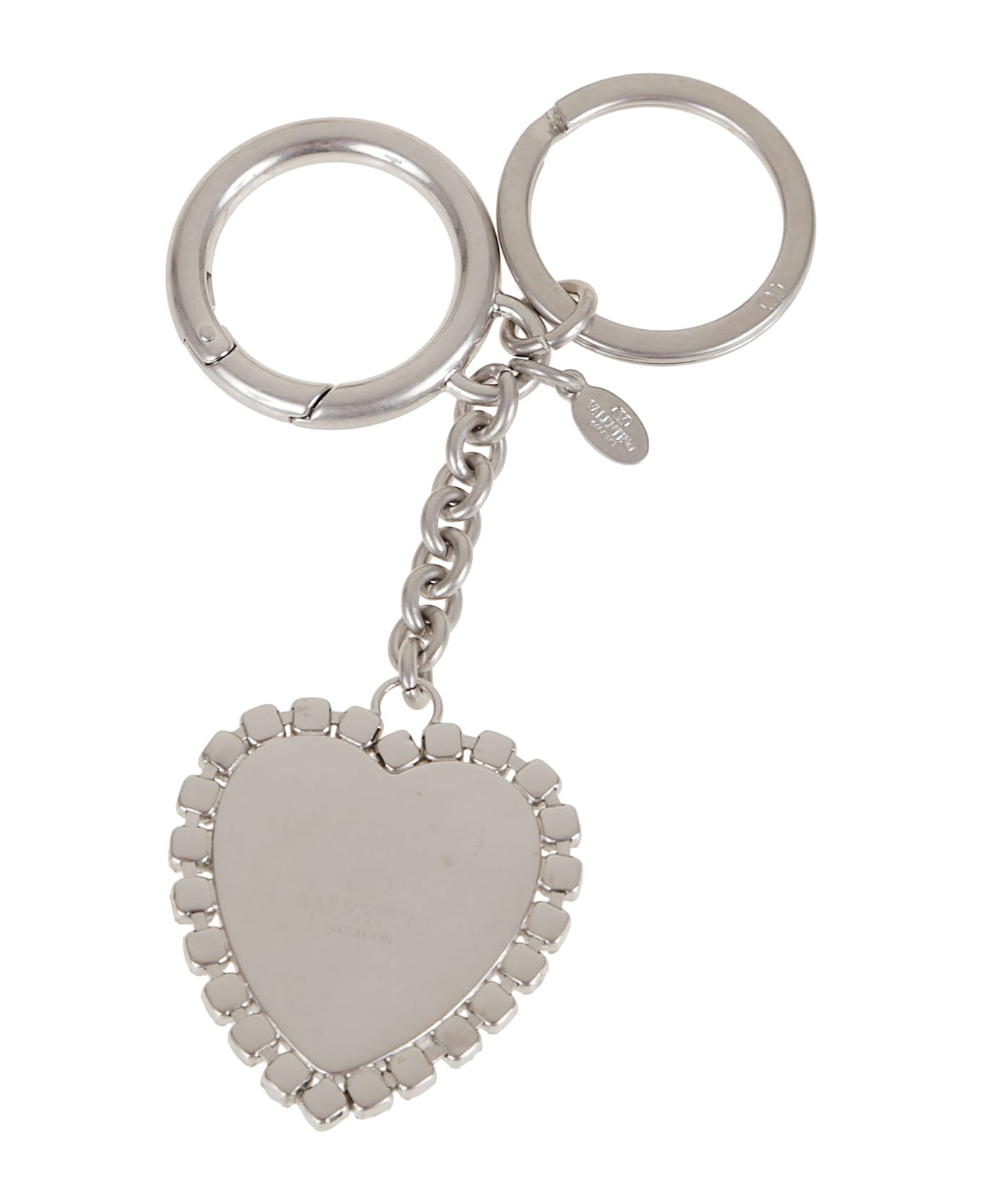 Valentino Garavani Key Ring Vlogo Signature - Bxl Vint Palladium Cryst Silv Shade Azzurro