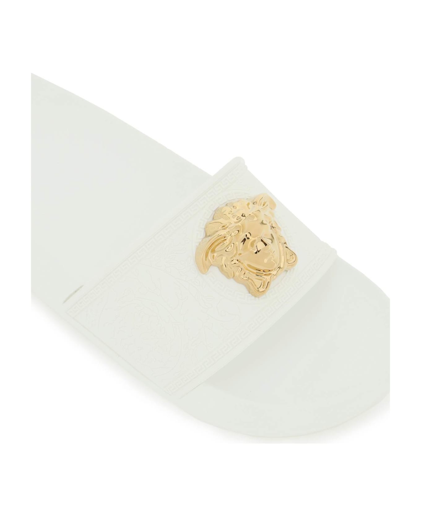 Versace 'palazzo' Rubber Slides - WHITE VERSACE GOLD (White)